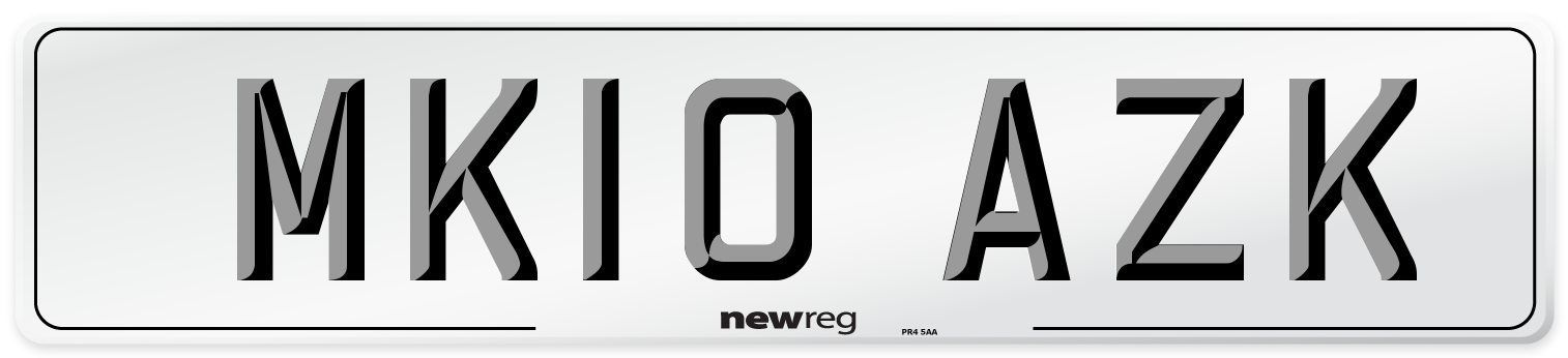 MK10 AZK Number Plate from New Reg